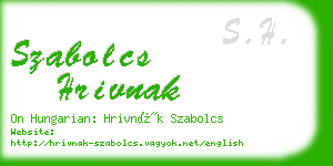 szabolcs hrivnak business card